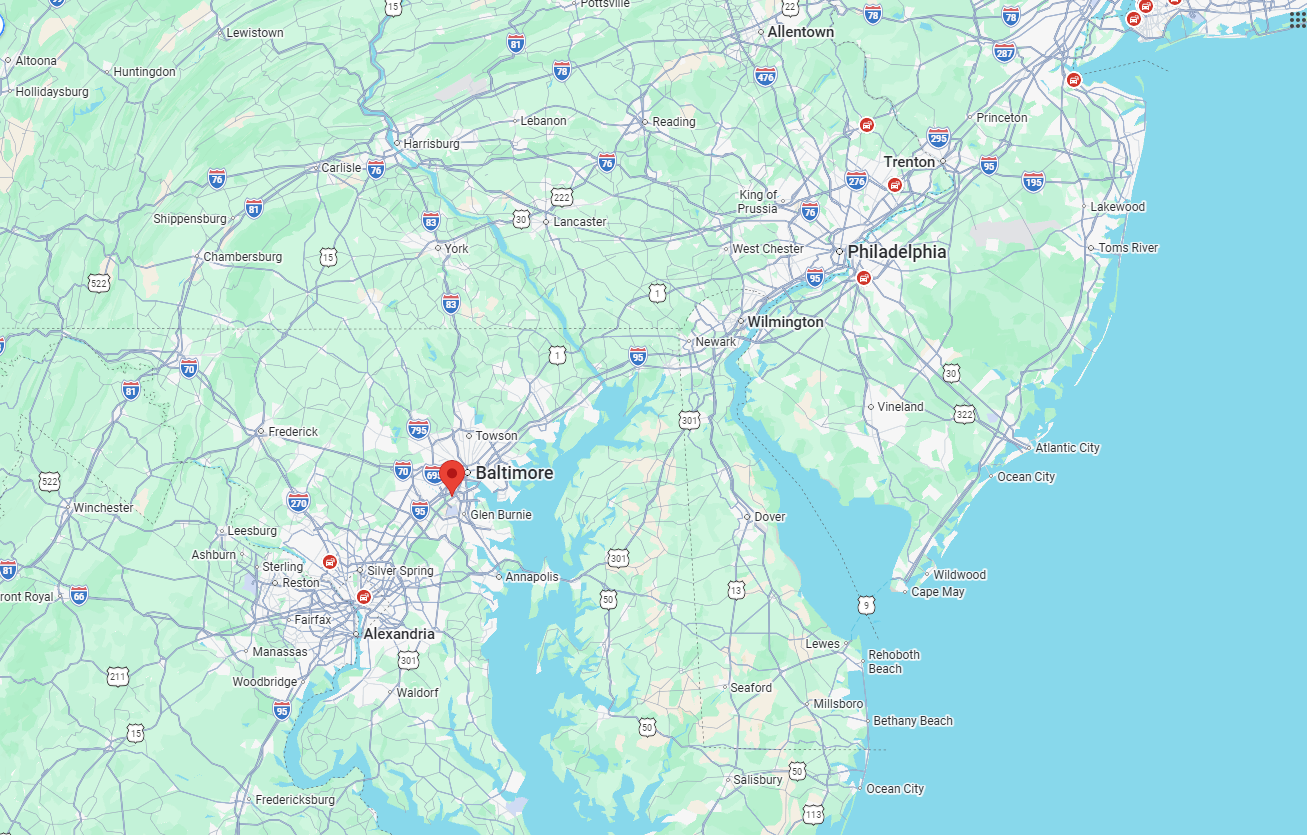 Map showing Maritime Conference Center location near BWI Airport